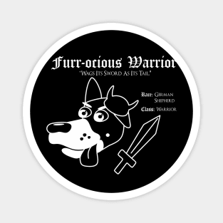 RPG Dog Class - Warrior (Furr-ocious Warrior) Magnet